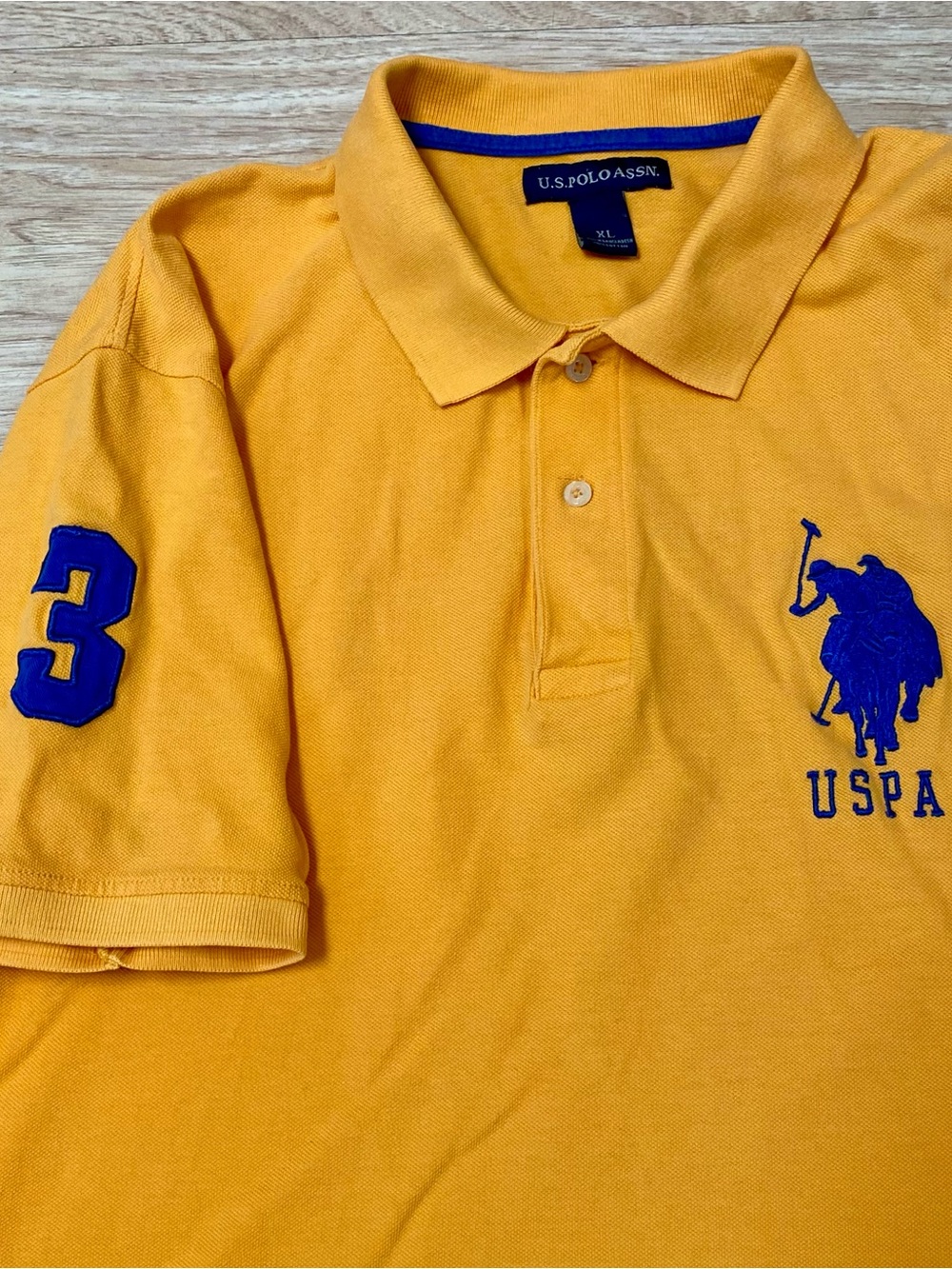 U.S. Polo Assn Mens XL Peach Big Pony Logo #3 Short Sleeve 100 Cotton Golf Shirt